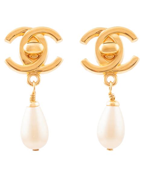 chanel earrings double pearl|Chanel earrings official website.